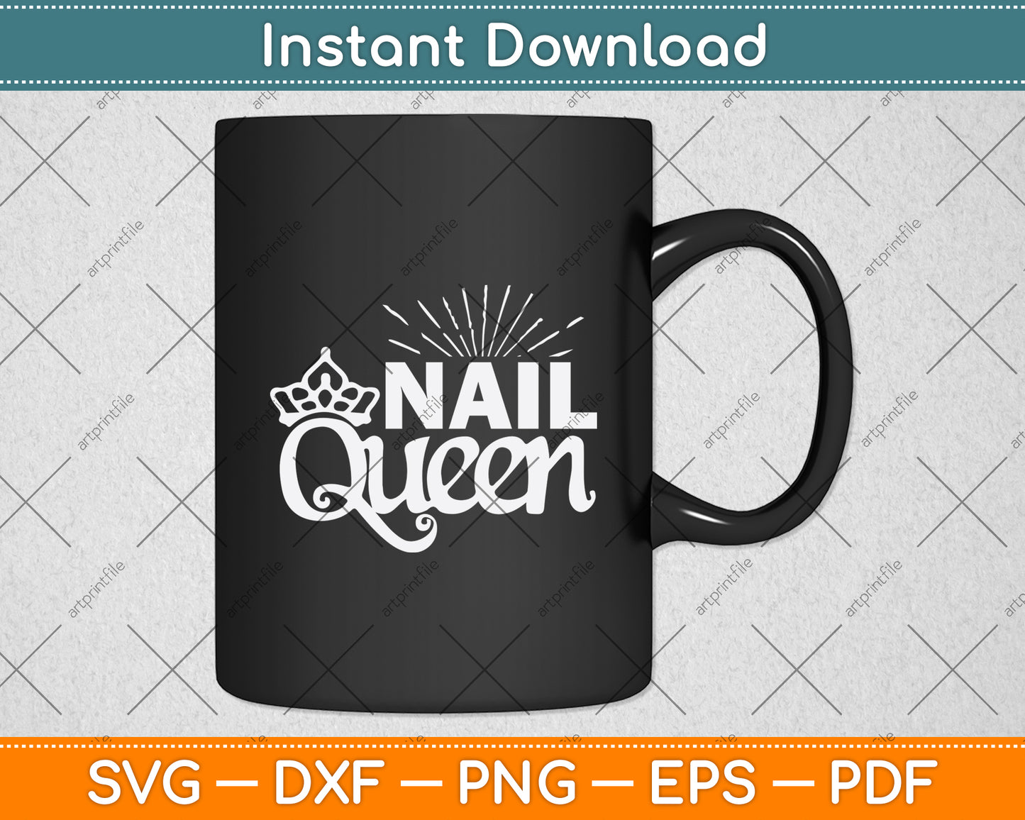 Nail Queen Manicurist Beautician Svg Png Dxf Digital Cutting File