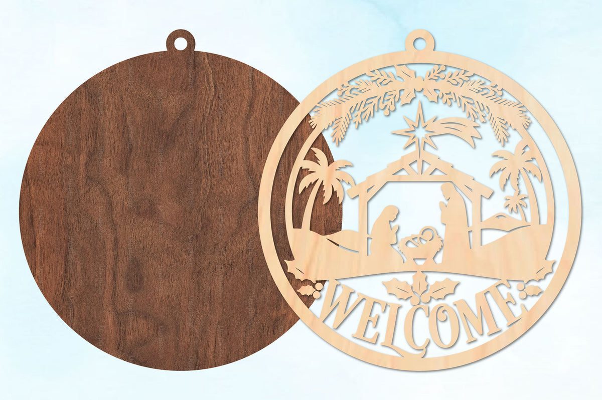 Nativity Welcome Christmas Laser Cut SVG