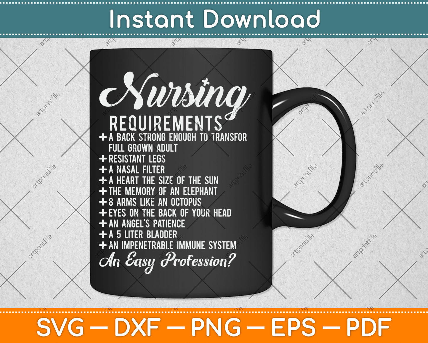 Nursing Requirements Funny Mothers Day Svg Design Digital Cutting File