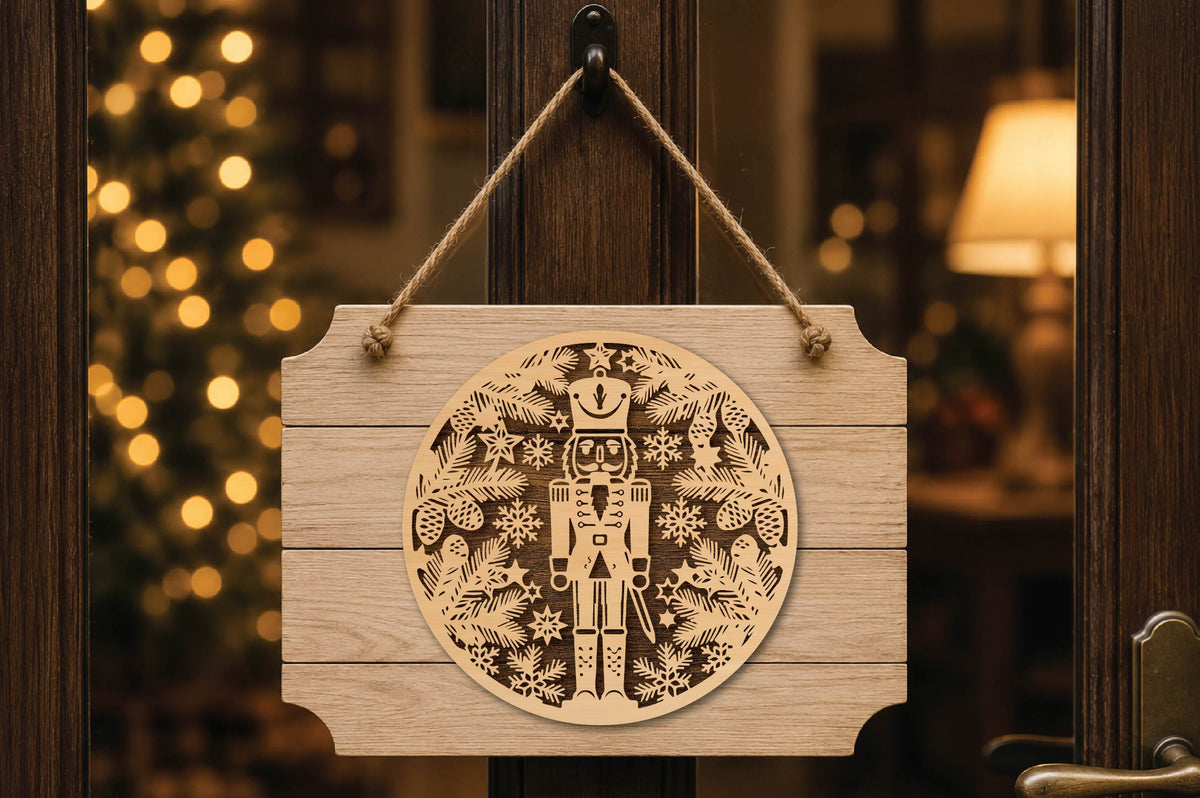 Nutcracker Soldier Christmas Laser Cut SVG, Nutcracker Ornament Cut File, Christmas Toy Soldier Winter Decor
