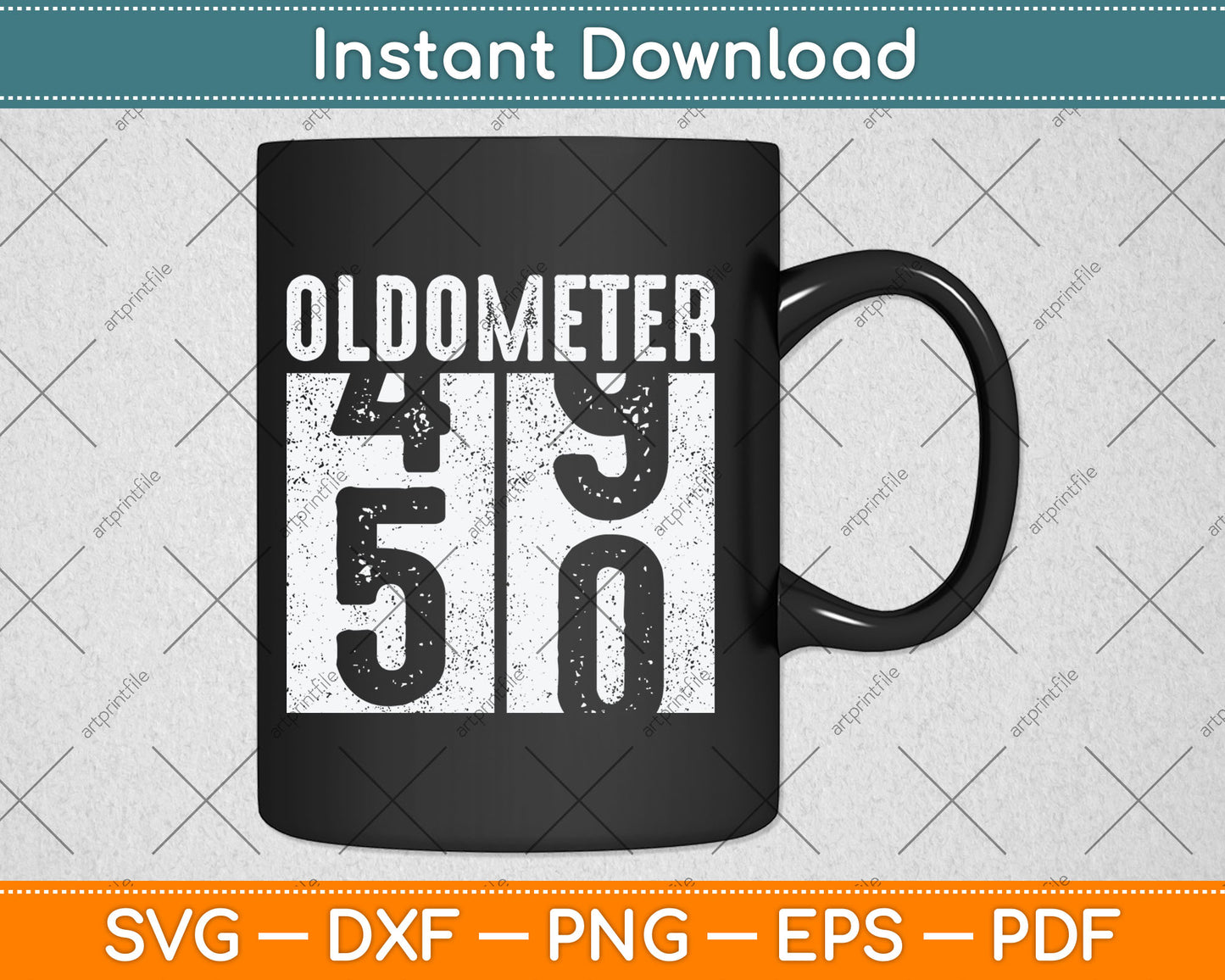 Oldometer 50 Gift Men Women 50th Birthday Svg Digital Cutting File