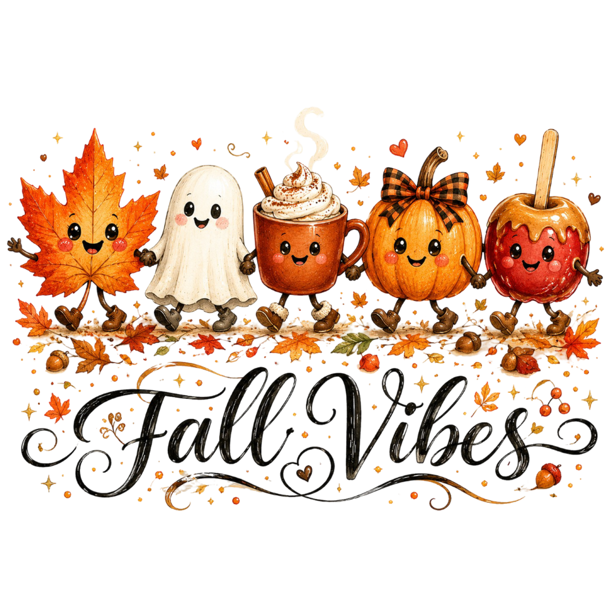 Cute Fall Vibes PNG