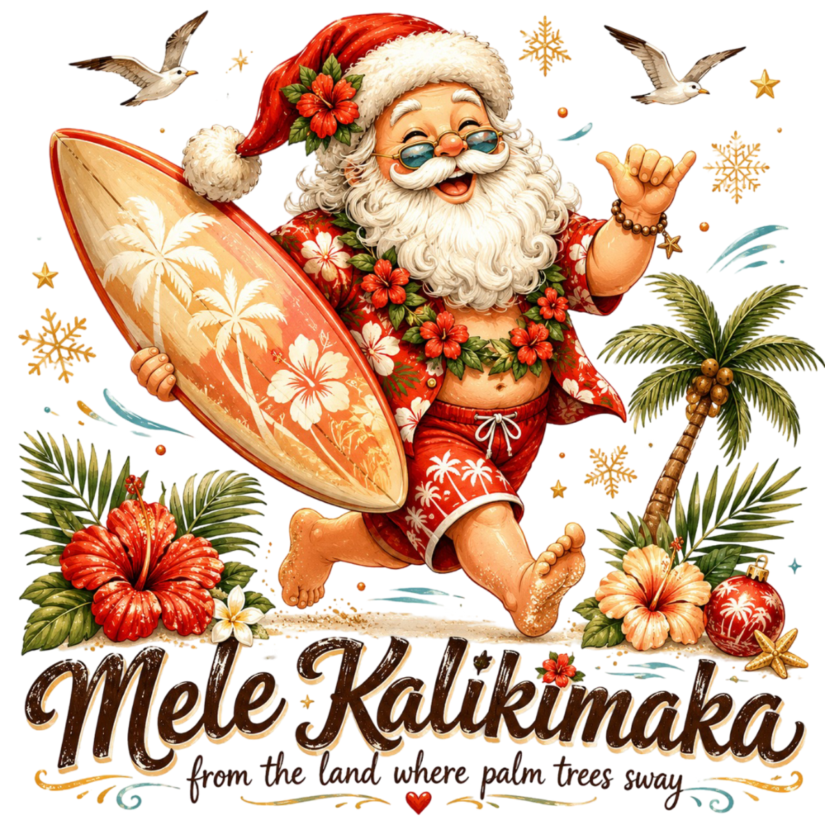 Mele Kalikimaka Hawaii Christmas PNG