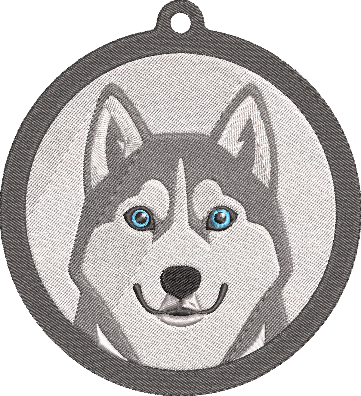 Siberian Husky Keychain Embroidery