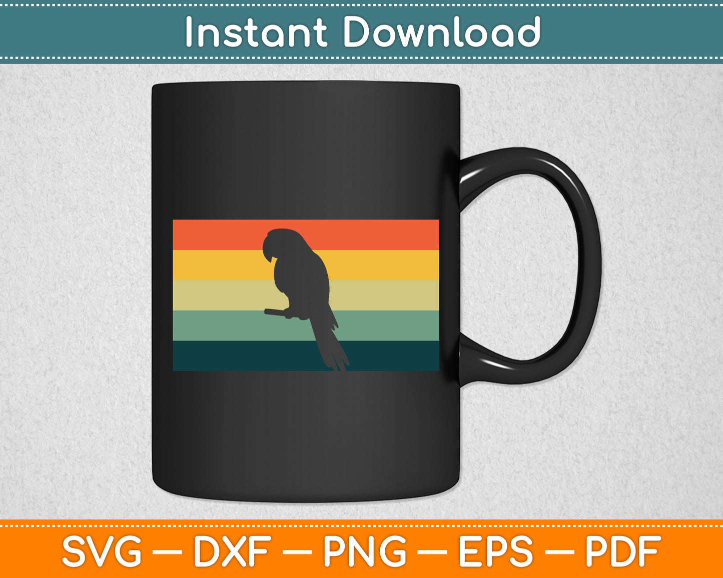 Parrot Retro Parrot Bird Cockatiel Lover Funny Svg Digital Cutting File