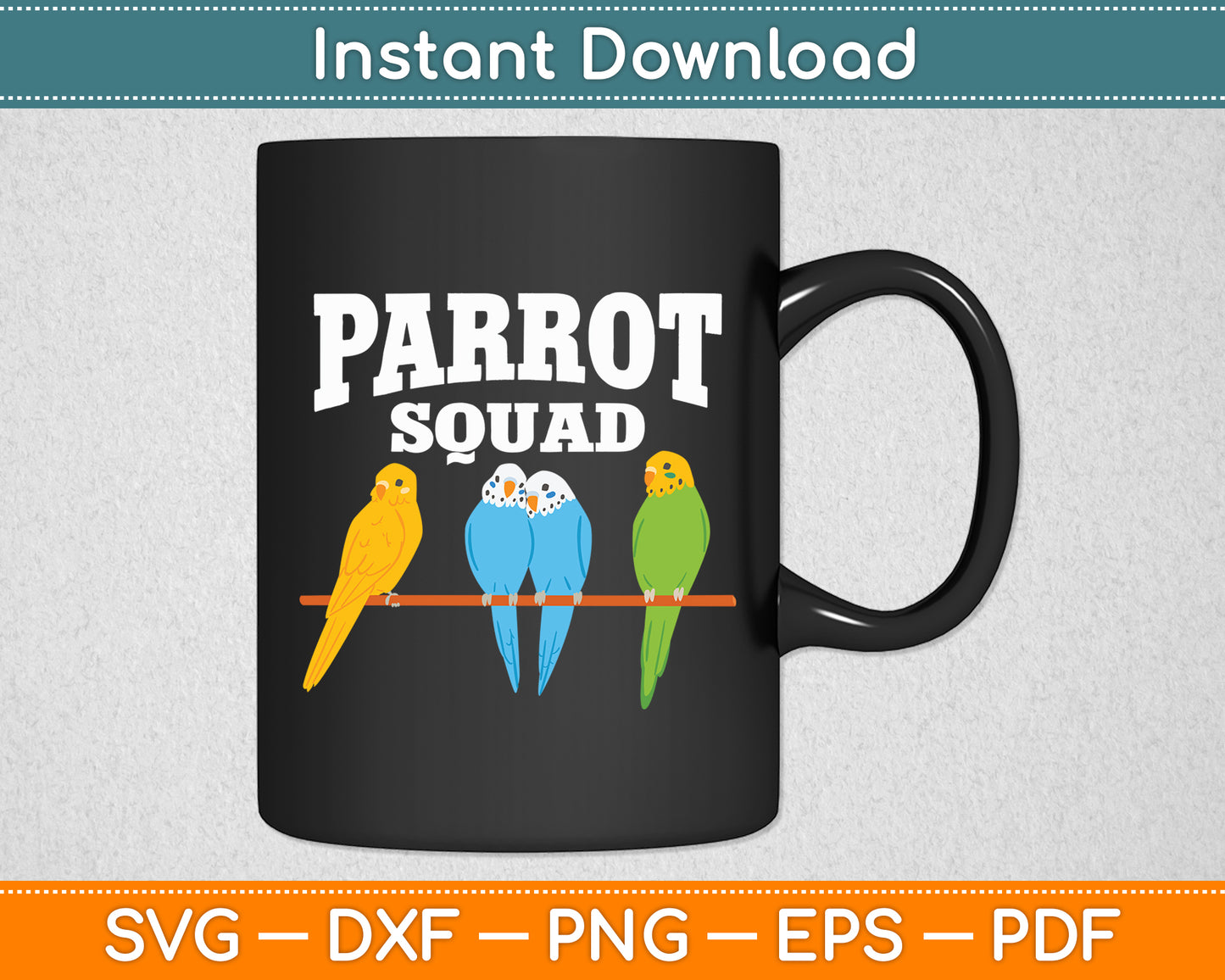 Parrot Squad Cute Team Parrot Bird Svg Digital Cutting File