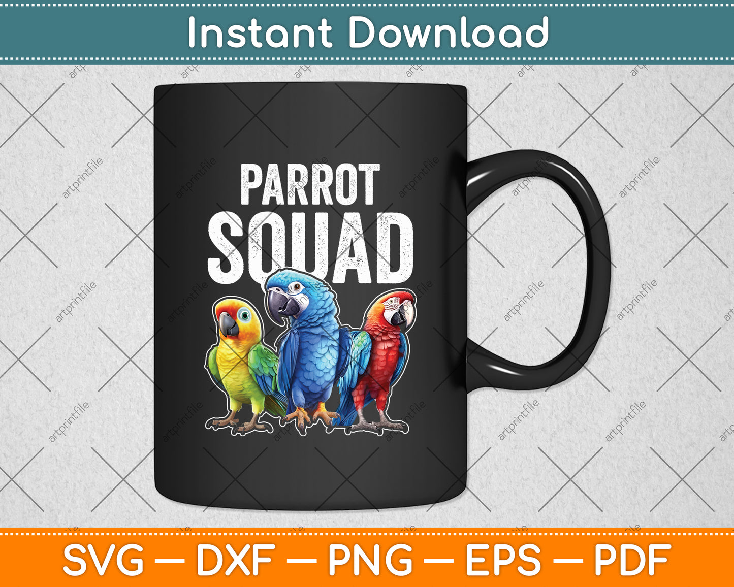 Parrot Squad Tropical Bird Parrots Birder Svg Digital Cutting File