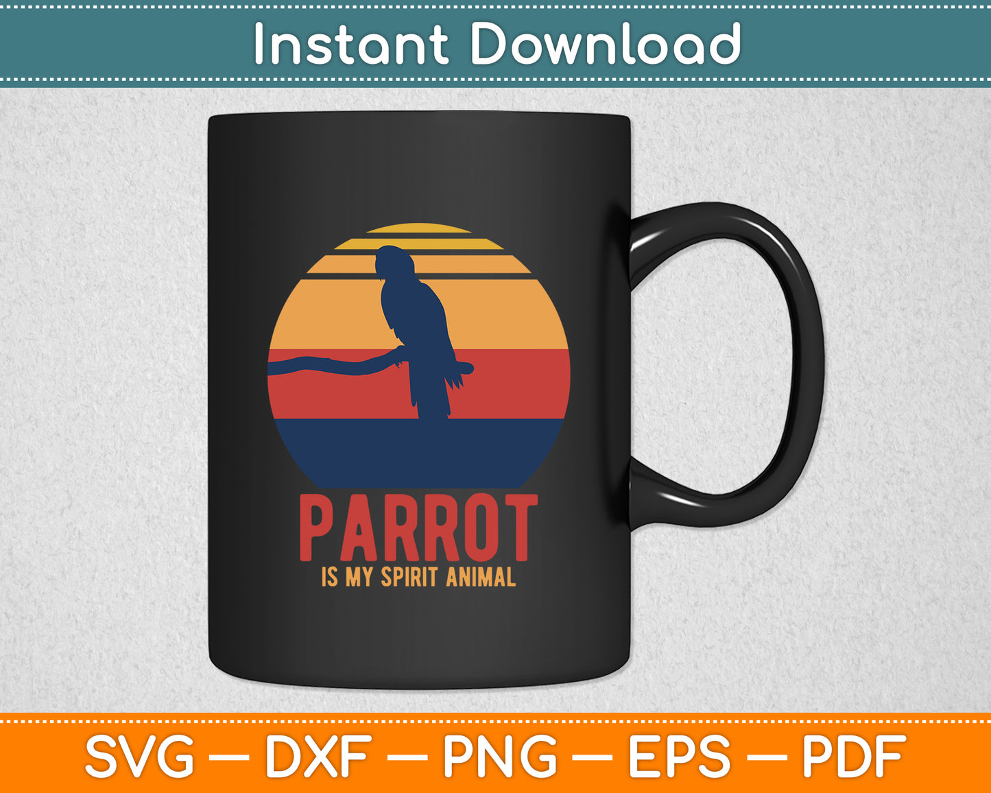 Parrot Tropical Birds Vintage Svg Digital Cutting File