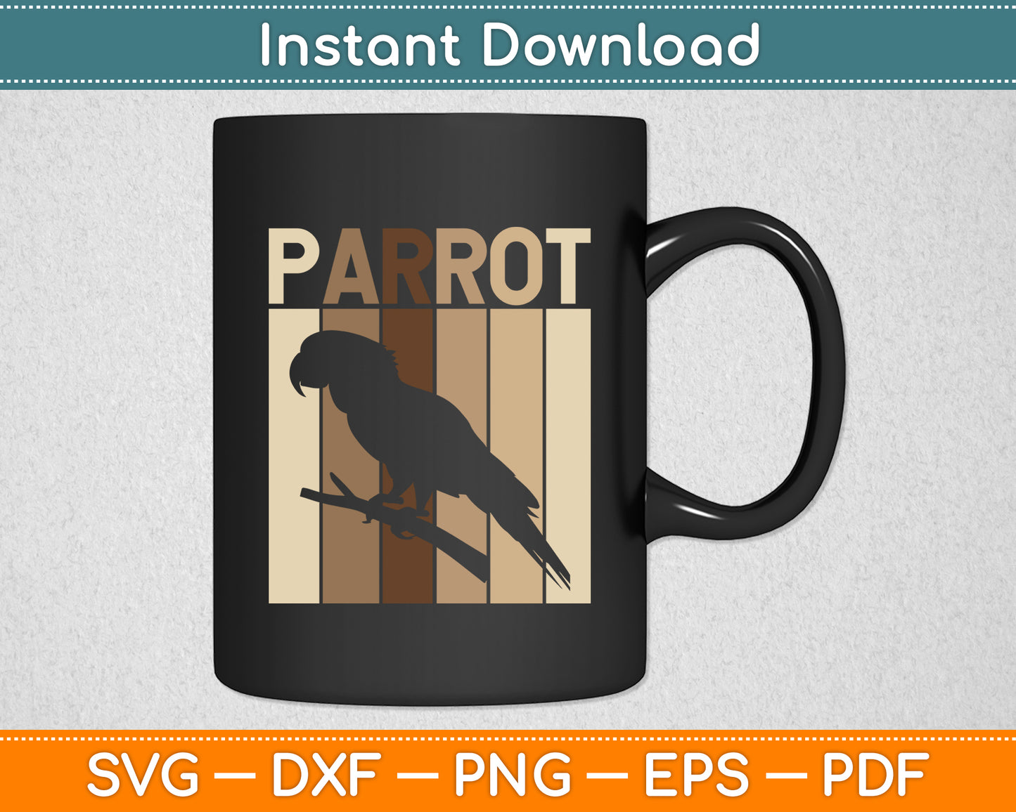 Parrot Vintage Parrot Bird Svg Digital Cutting File