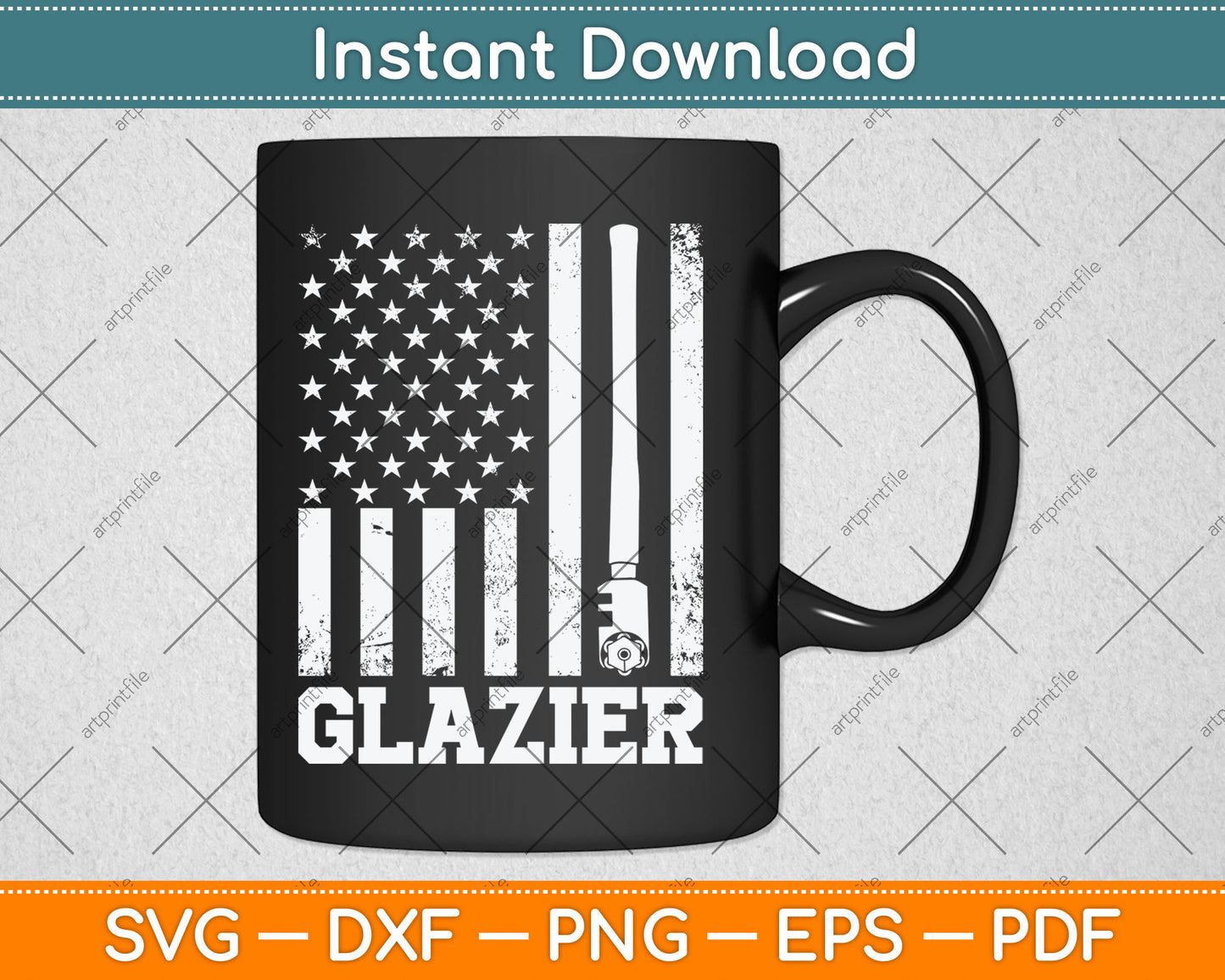 Patriotic Glassworker USA Glazier Svg Digital Cutting File