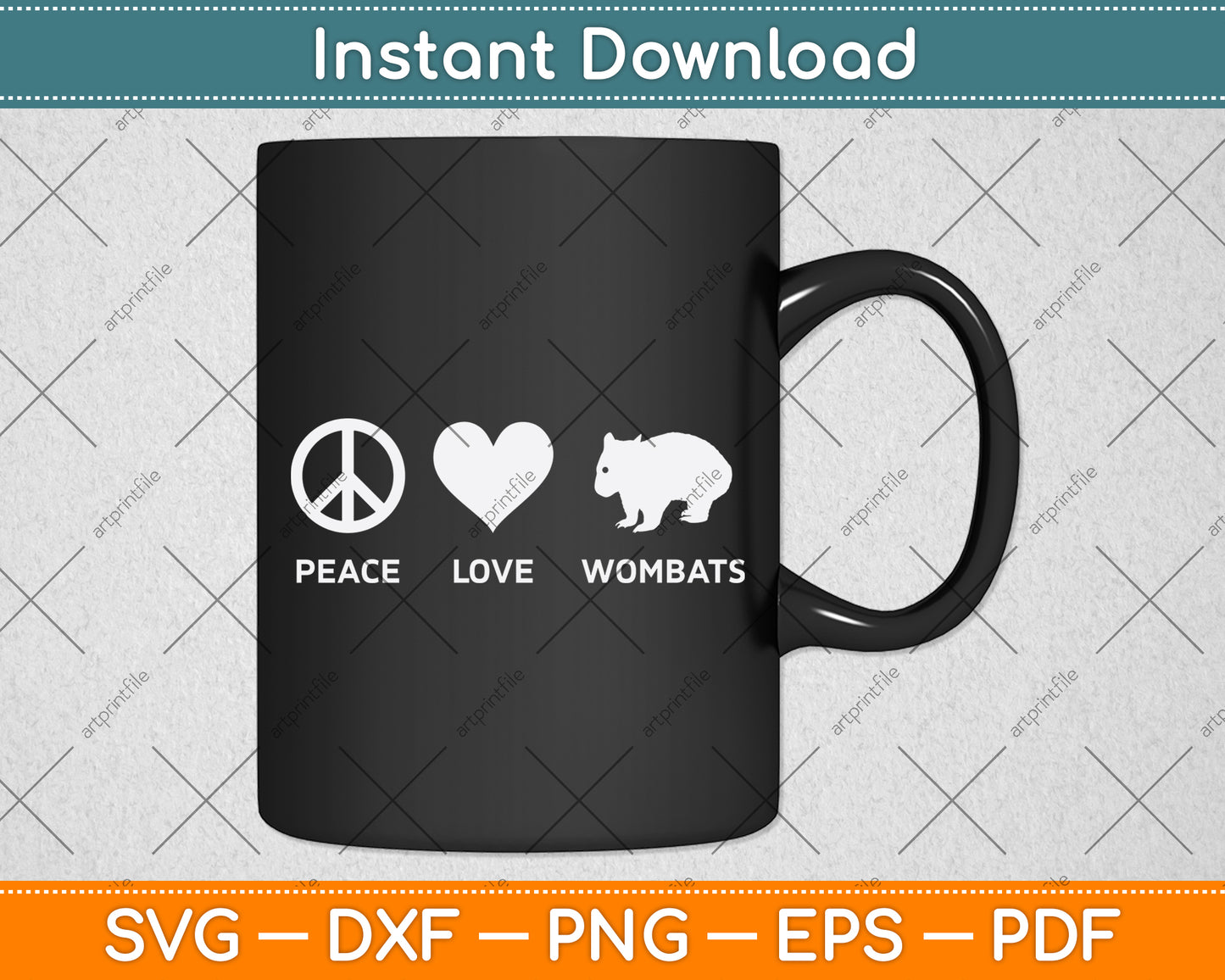 Peace Love And Wombats Svg Png Dxf Digital Cutting File