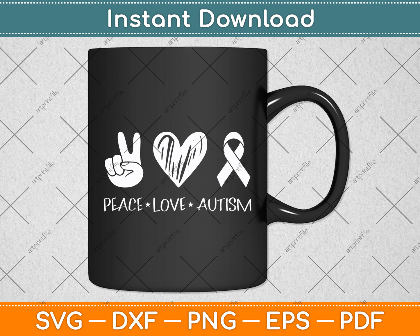 Peace Love Autism Svg Digital Cutting File