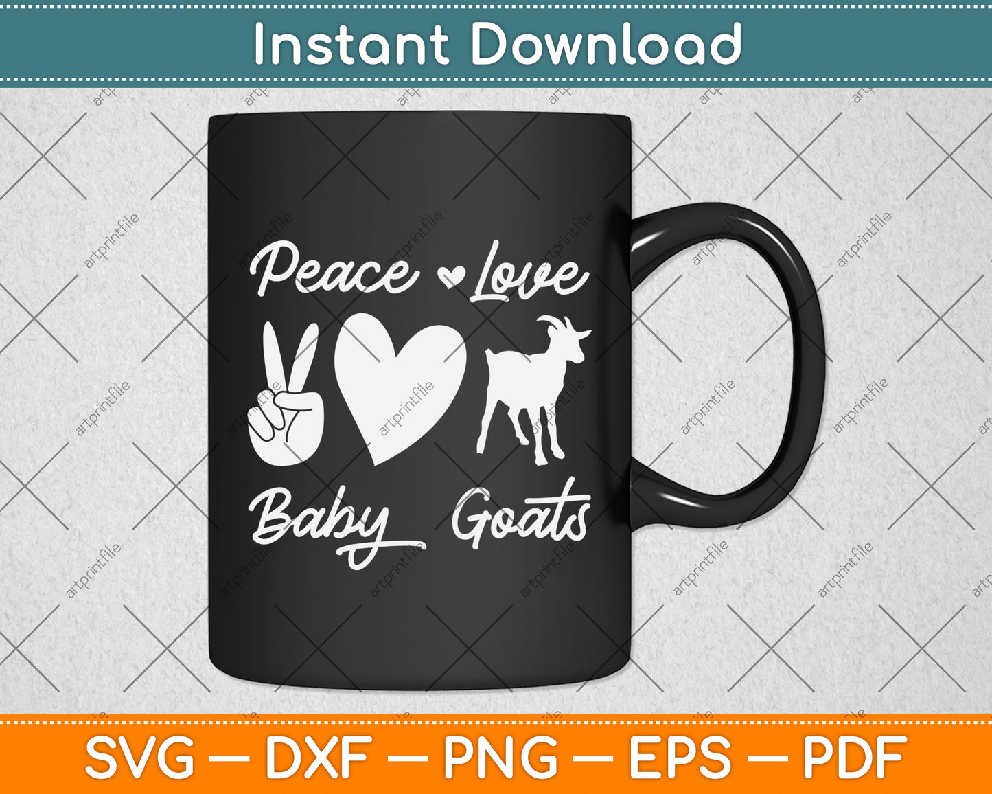Peace Love Baby Goats Svg Digital Cutting File