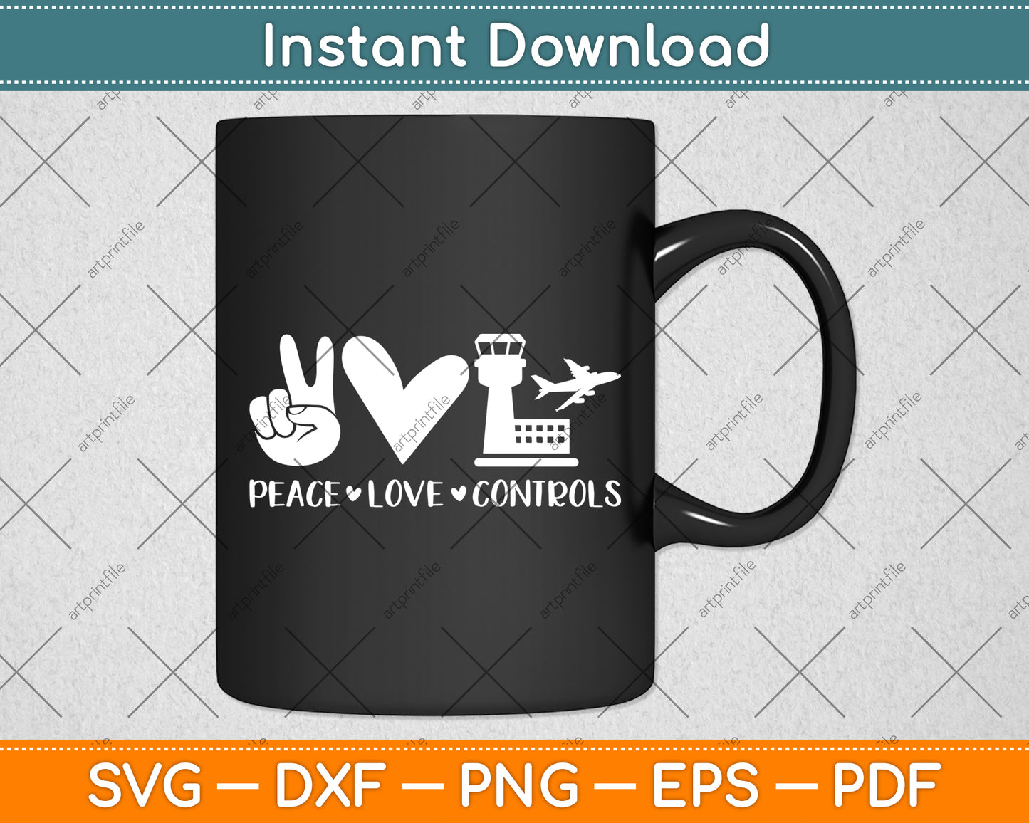 Peace Love Controls Air Traffic Controller Svg Digital Cutting File
