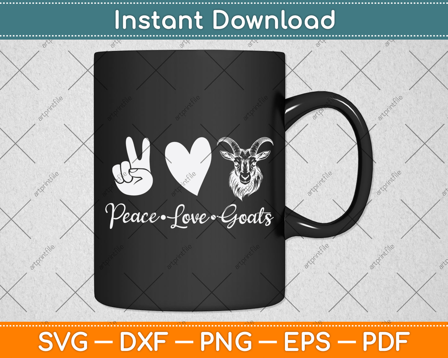 Peace Love Goats Svg Digital Cutting File