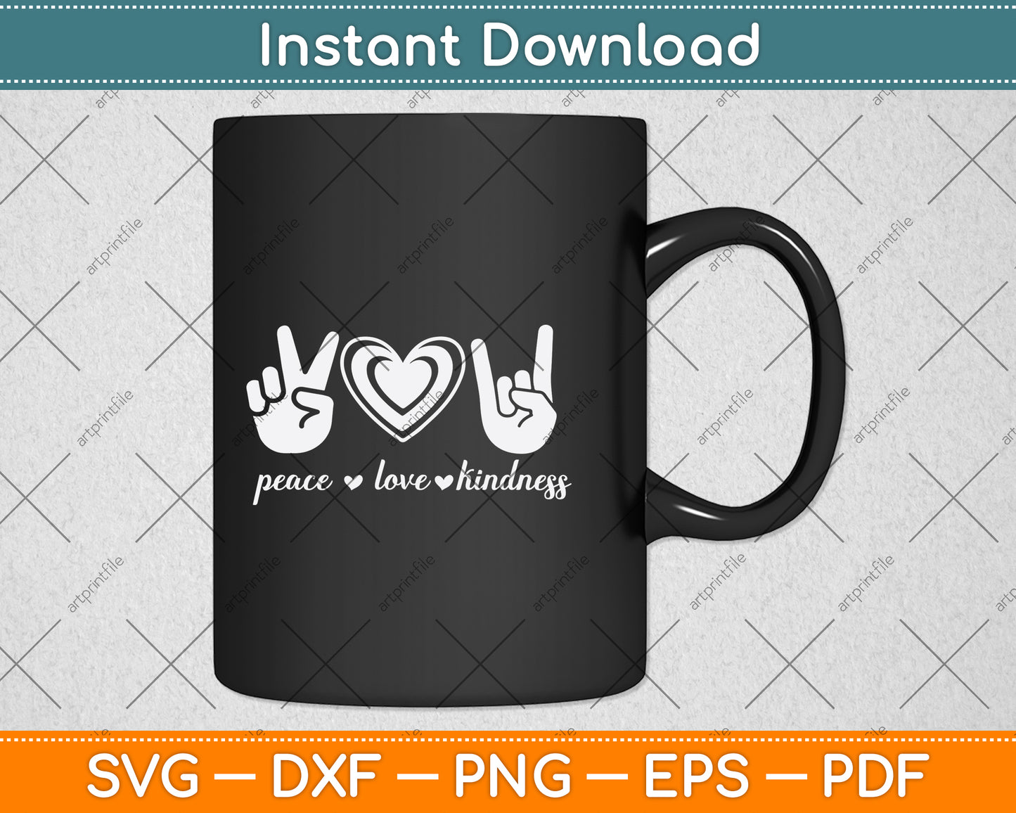Peace Love Kindness Svg Png Dxf Digital Cutting File