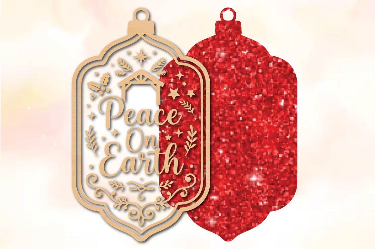 Peace On Earth Christmas Ornament Laser Cut SVG