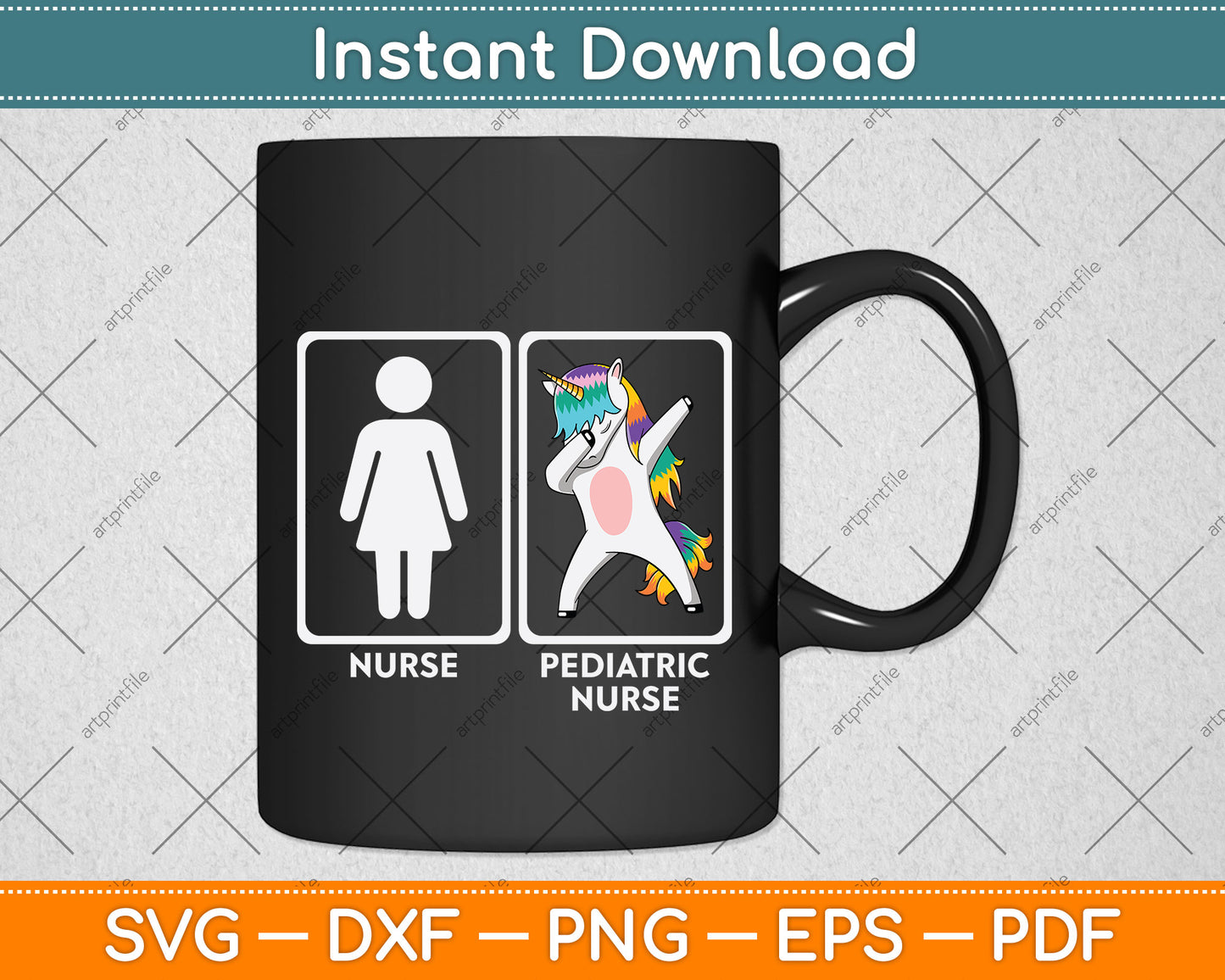 Pediatric Nurse Unicorn Dabbing Pediatric Nursing Funny Svg Png Dxf Digital Cutting File
