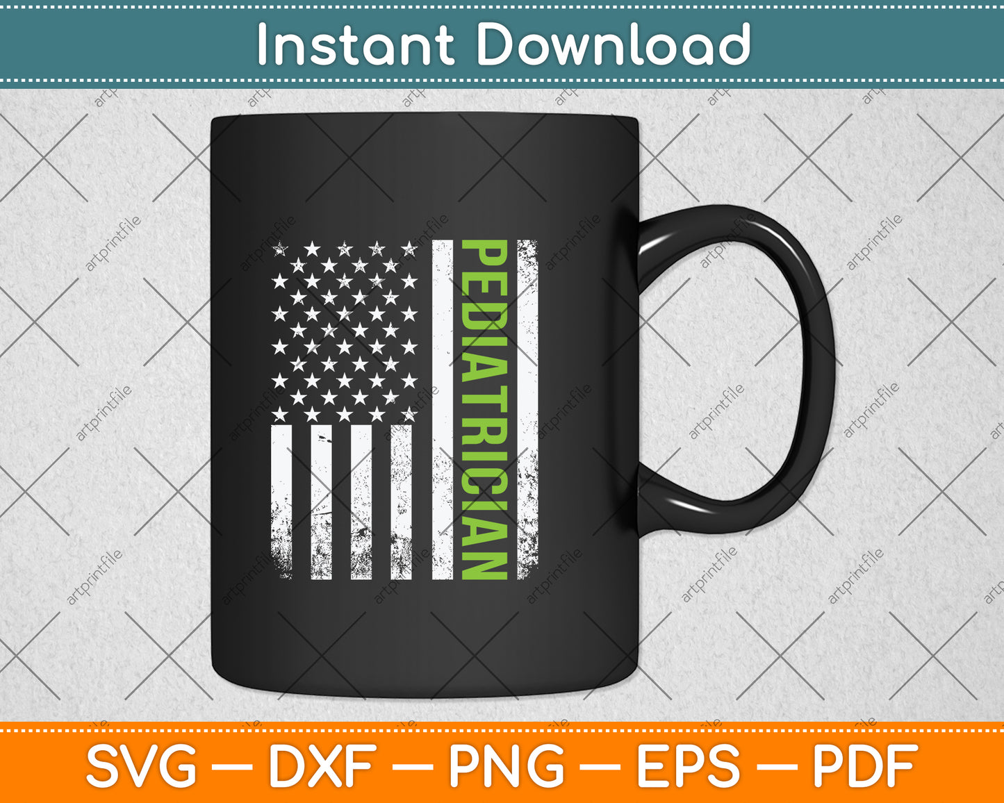 Pediatrician American Flag Svg Png Dxf Digital Cutting File
