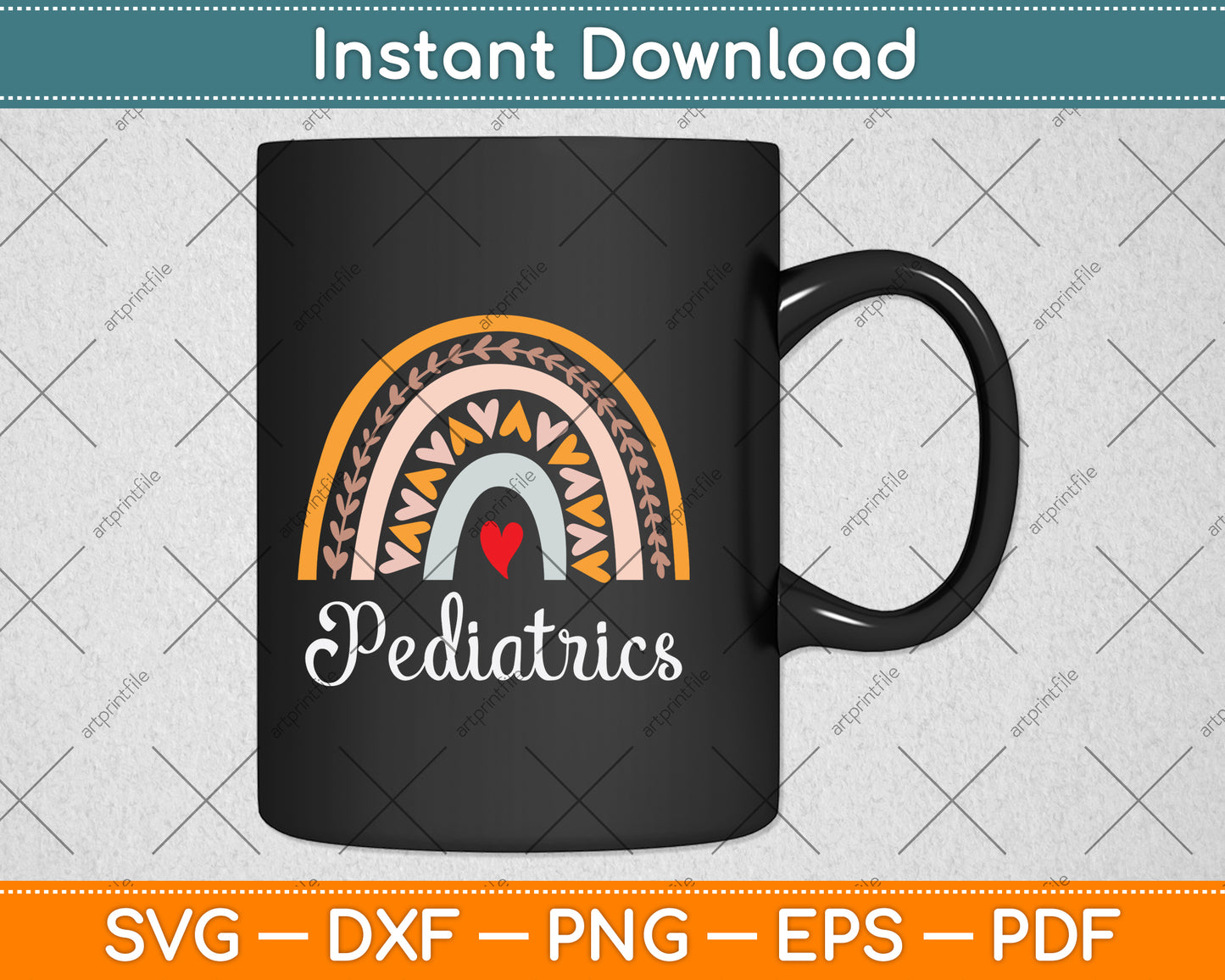Pediatrics Rainbow Lovers Svg Png Dxf Digital Cutting File