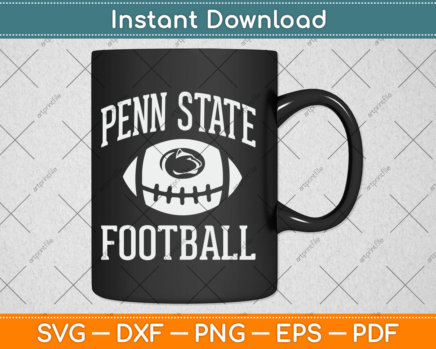Penn State Nittany Lions Football Intensity Navy Svg Digital Cutting File