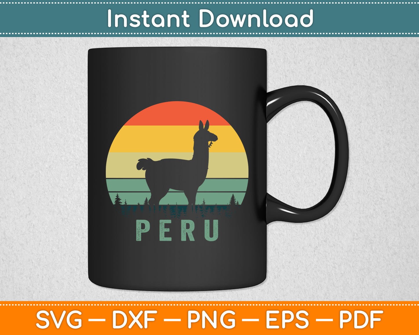 Peru Llama Alpaca Peruvian Roots Pride Vintage Svg Png Dxf Digital Cutting File