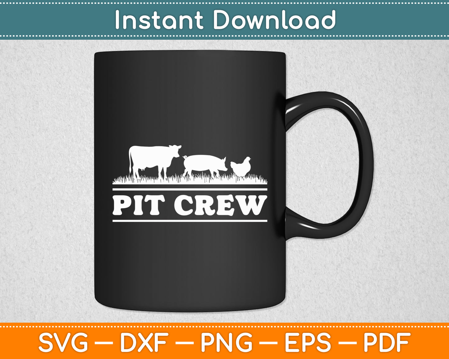 Pit Crew Cow Pig Chicken Barbecue Svg Digital Cutting File