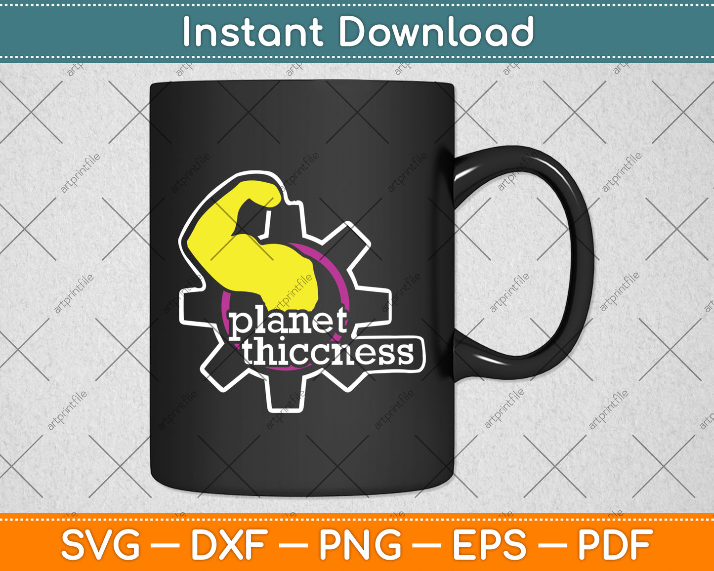 Planet Thiccness Gym Thickness Funny Joke Workout Lover Svg Digital Cutting File
