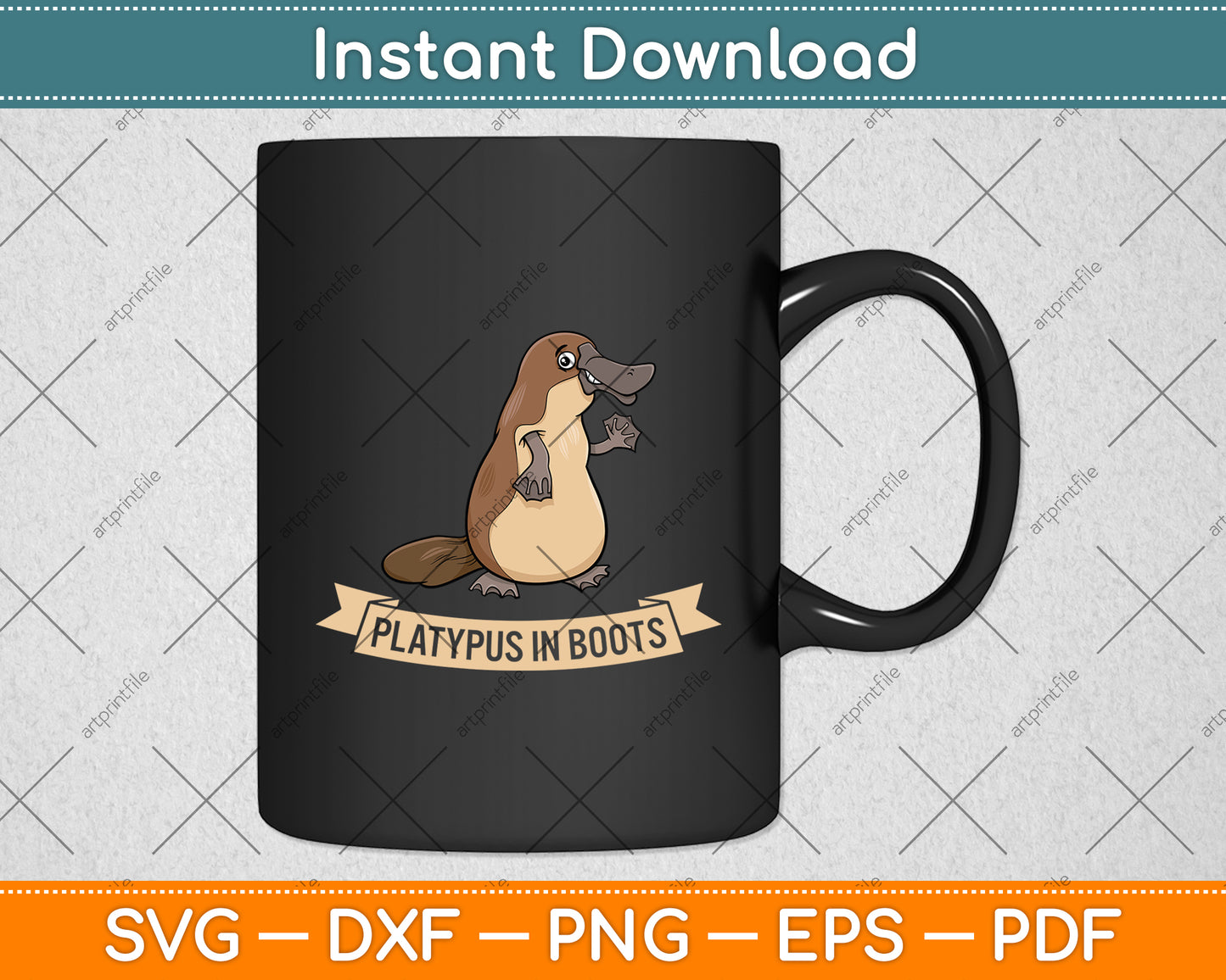 Platypus In Boots Zookeeper Animal Lover Svg Png Dxf Digital Cutting File
