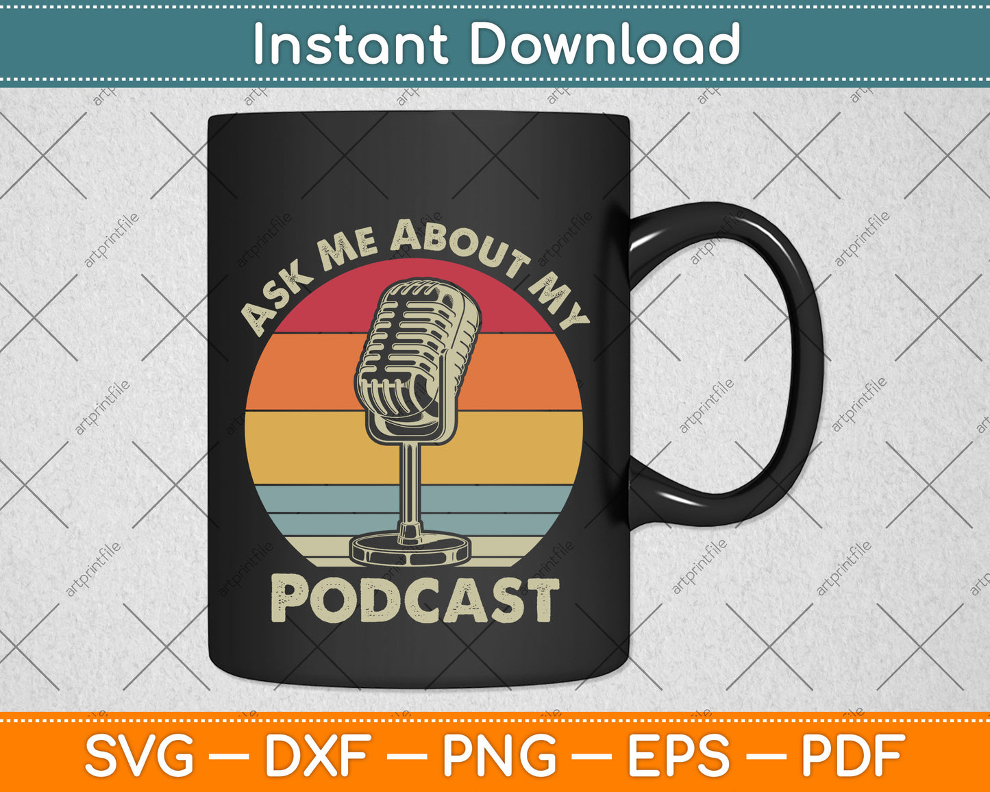 Podcast Host Ask Me About My Podcast Radio Podcasting Svg Digital Cutting File