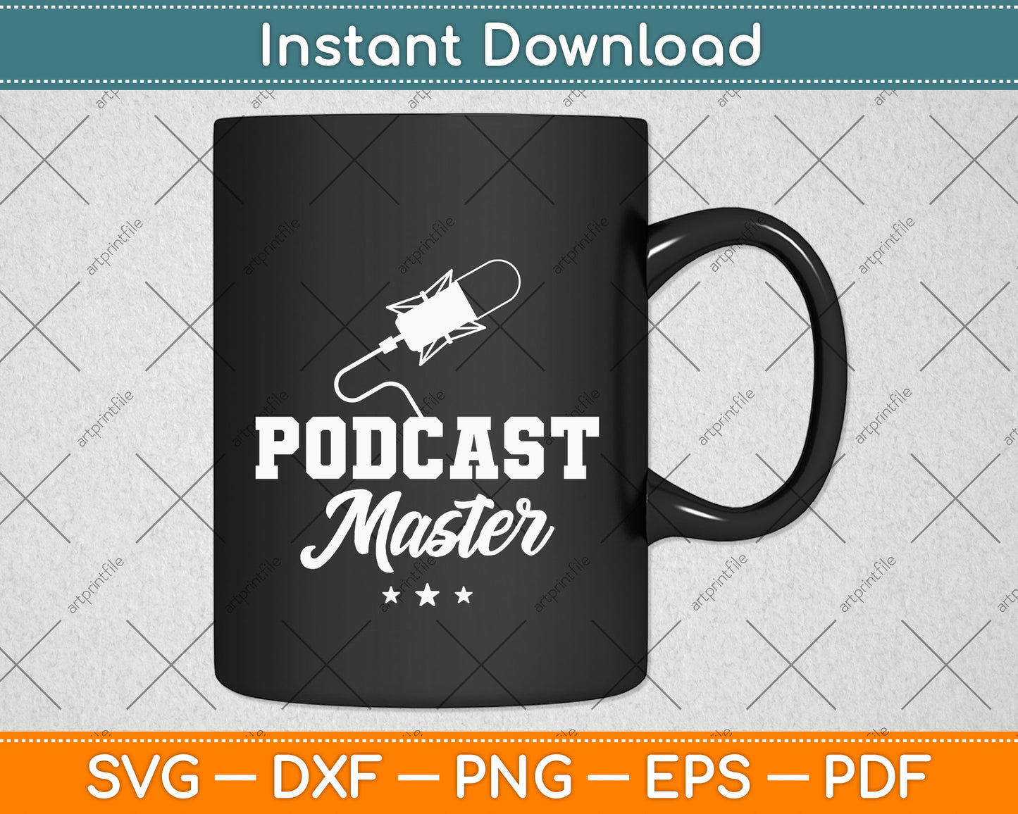 Podcast Master Podcasting Svg Png Dxf Digital Cutting File