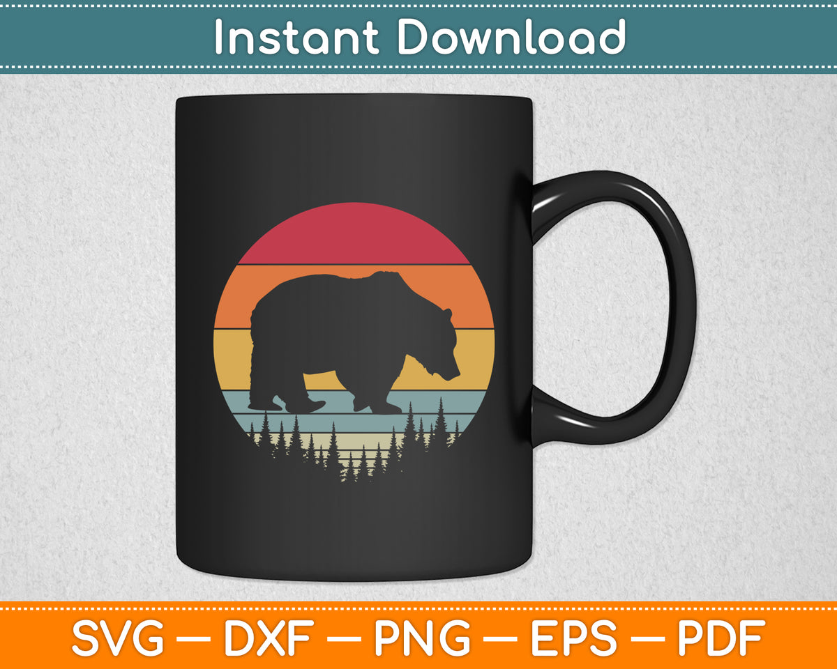 Polar Bear Cool Polar Bear Lover Retro Vintage Svg Png Dxf Digital Cutting File