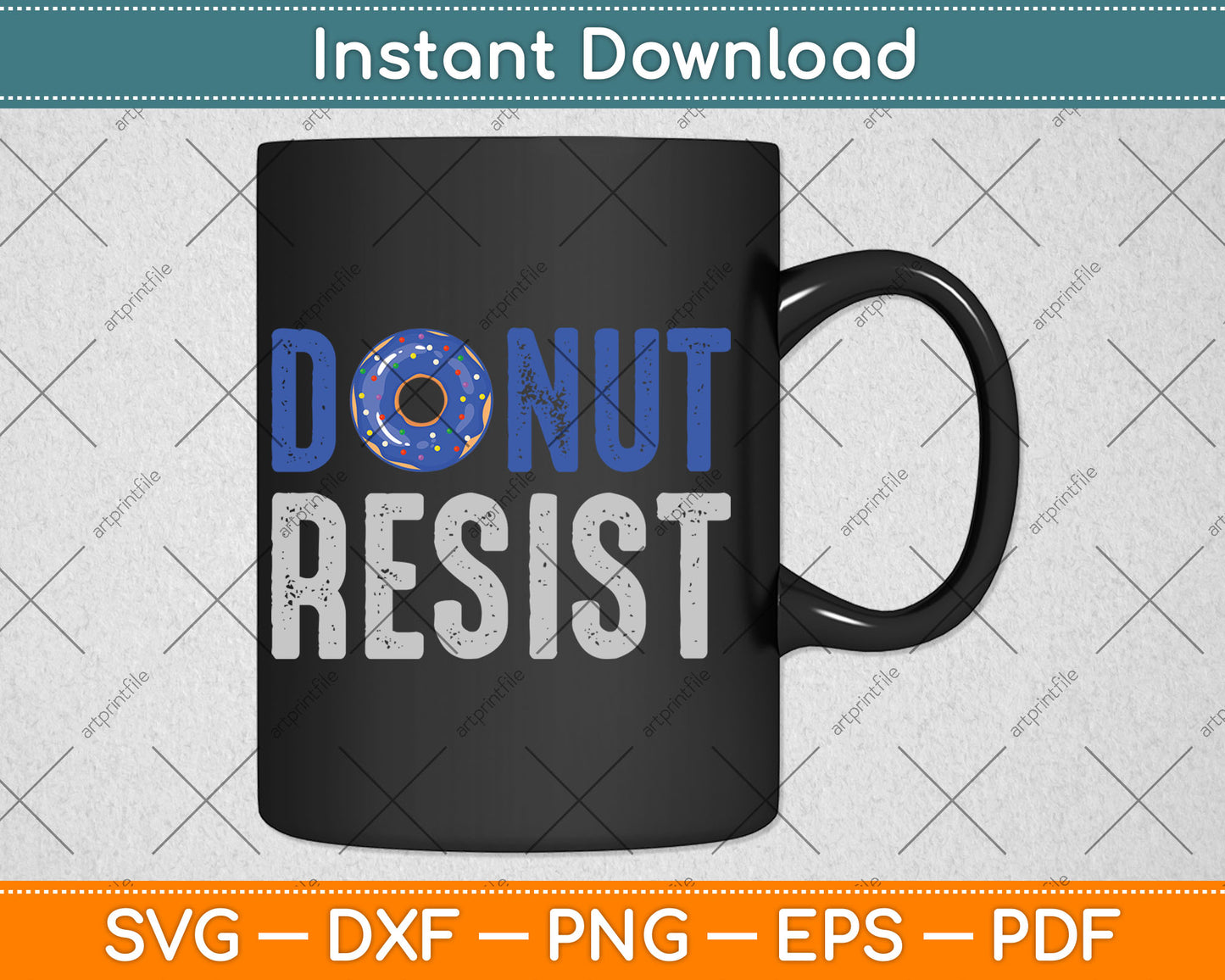 Police Officer Thin Blue Line Donut Resist Joke Gift Svg Digital Cutting File