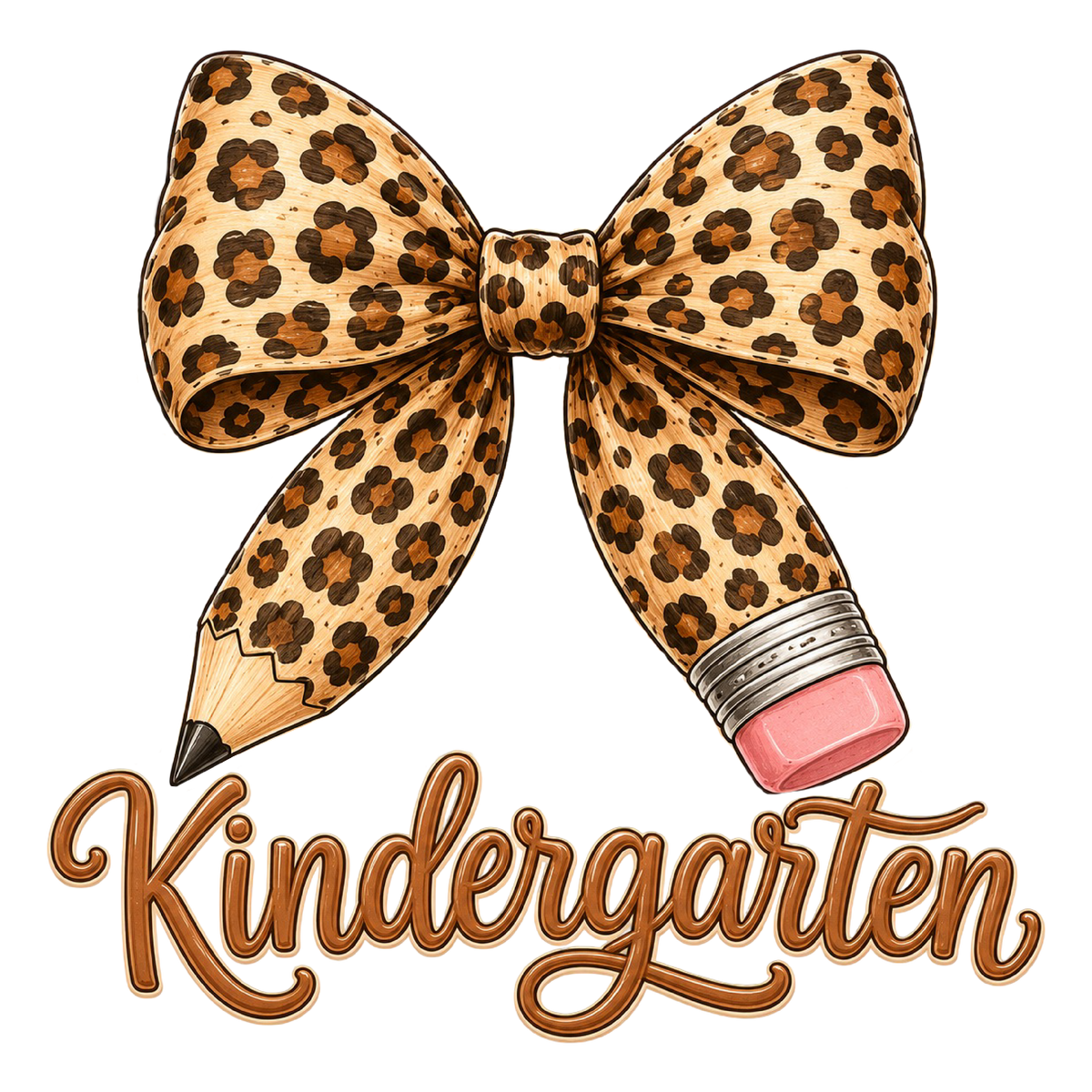 Preppy Kindergarten Pencil Bow PNG