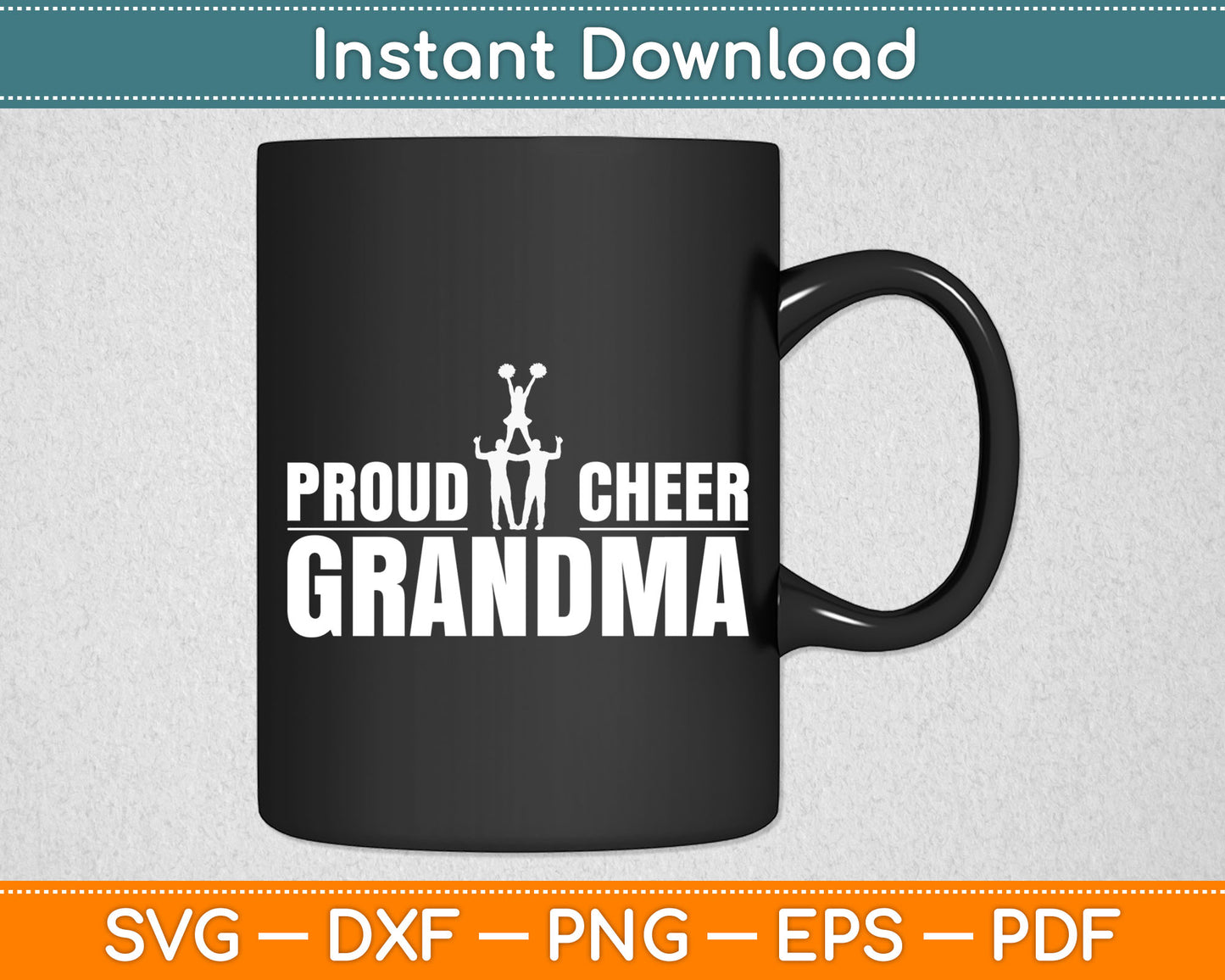 Proud Cheer Grandma Grandmother Cheerleading Svg Digital Cutting File