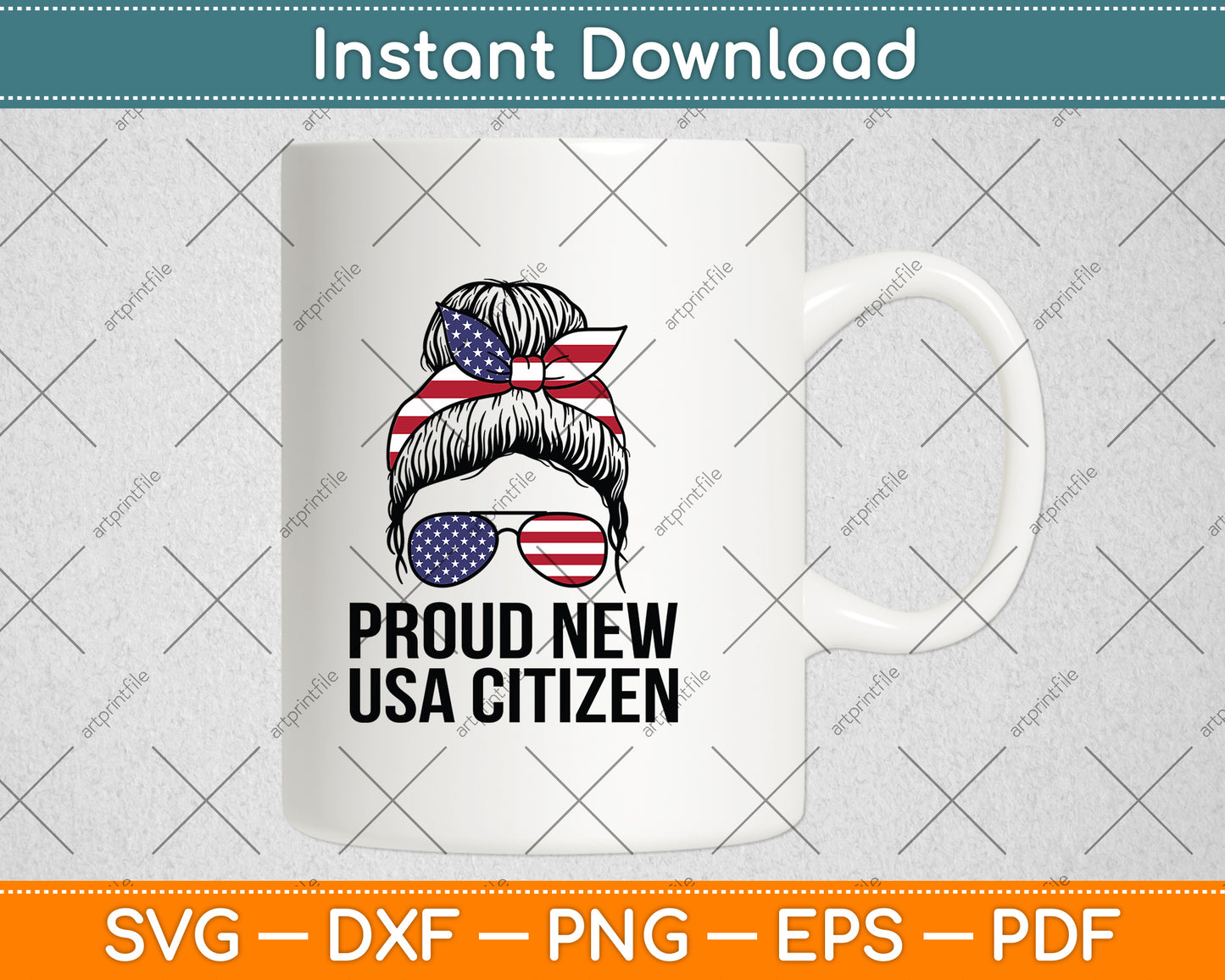 Proud Citizens US American New Citizenship USA Flag Svg Digital Cutting File