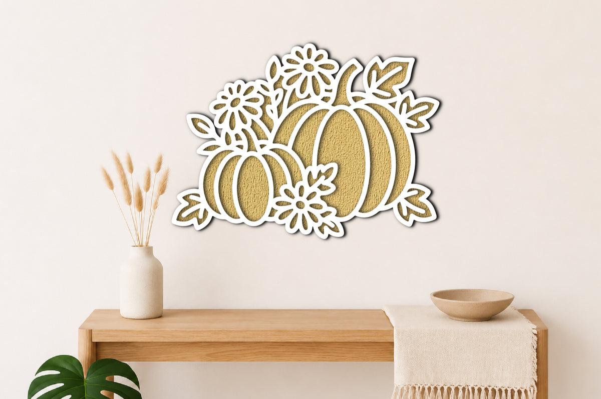 Pumpkin Floral Fall Laser Cut SVG Design
