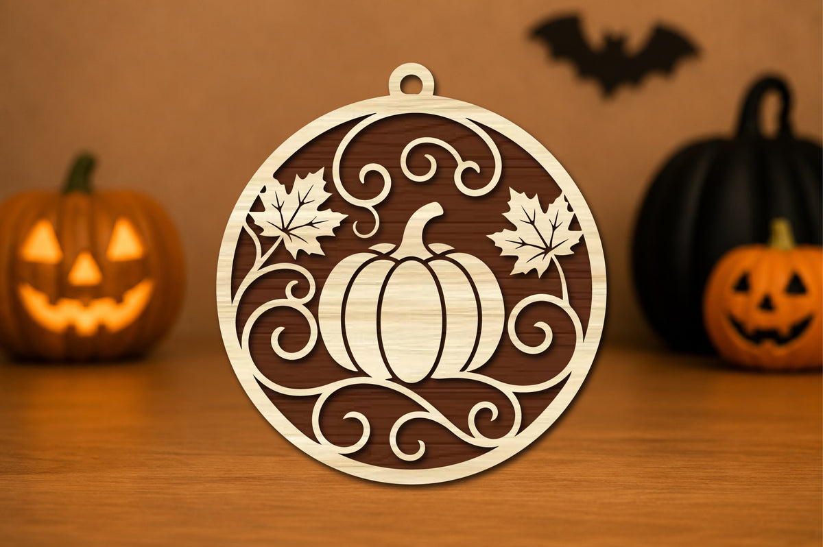 Pumpkin Leaves Ornament Laser Cut SVG