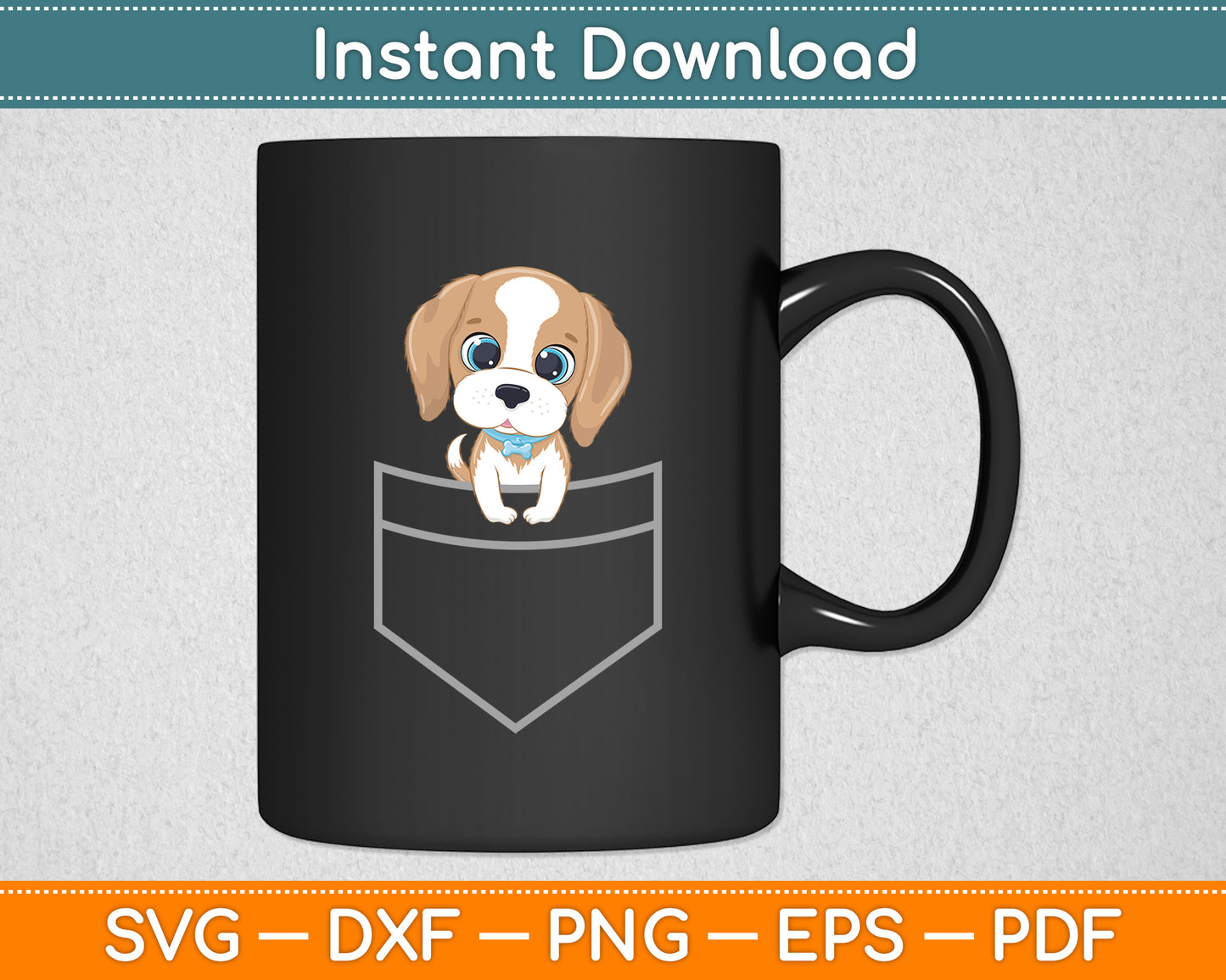 Puppy Dog In Pocket Funny Svg Digital Cutting File