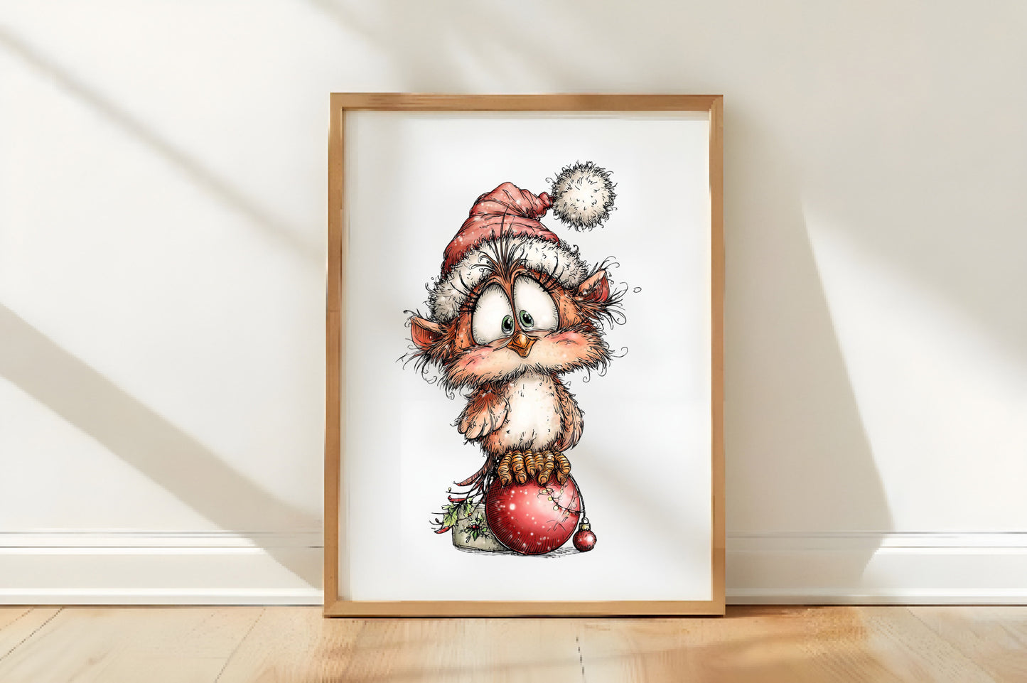 Quirky Christmas Birds Clipart PNG