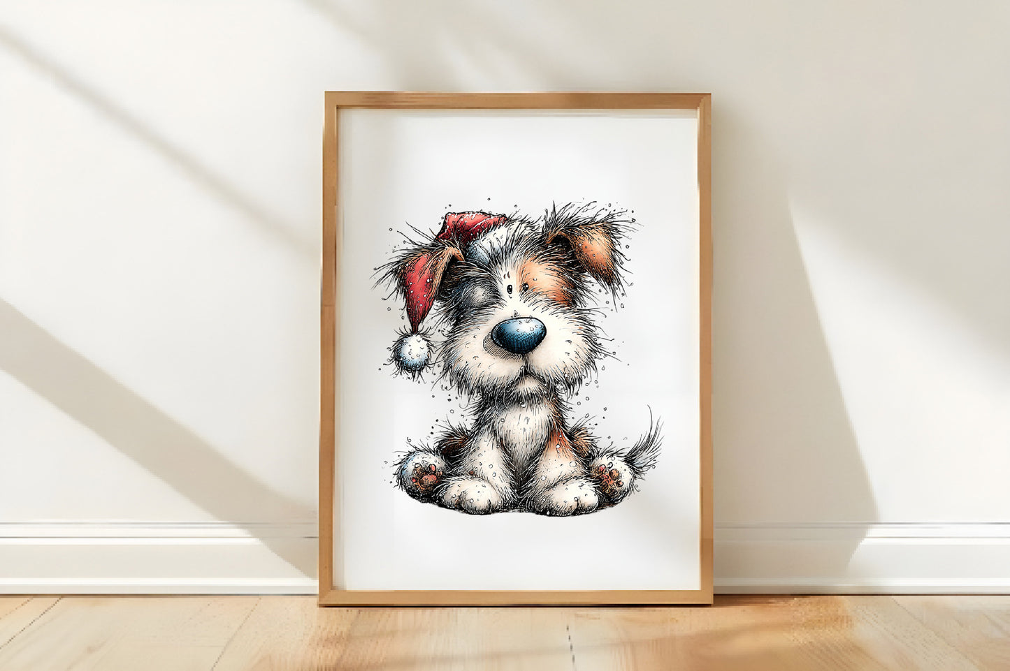Quirky Christmas Dog Clipart PNG