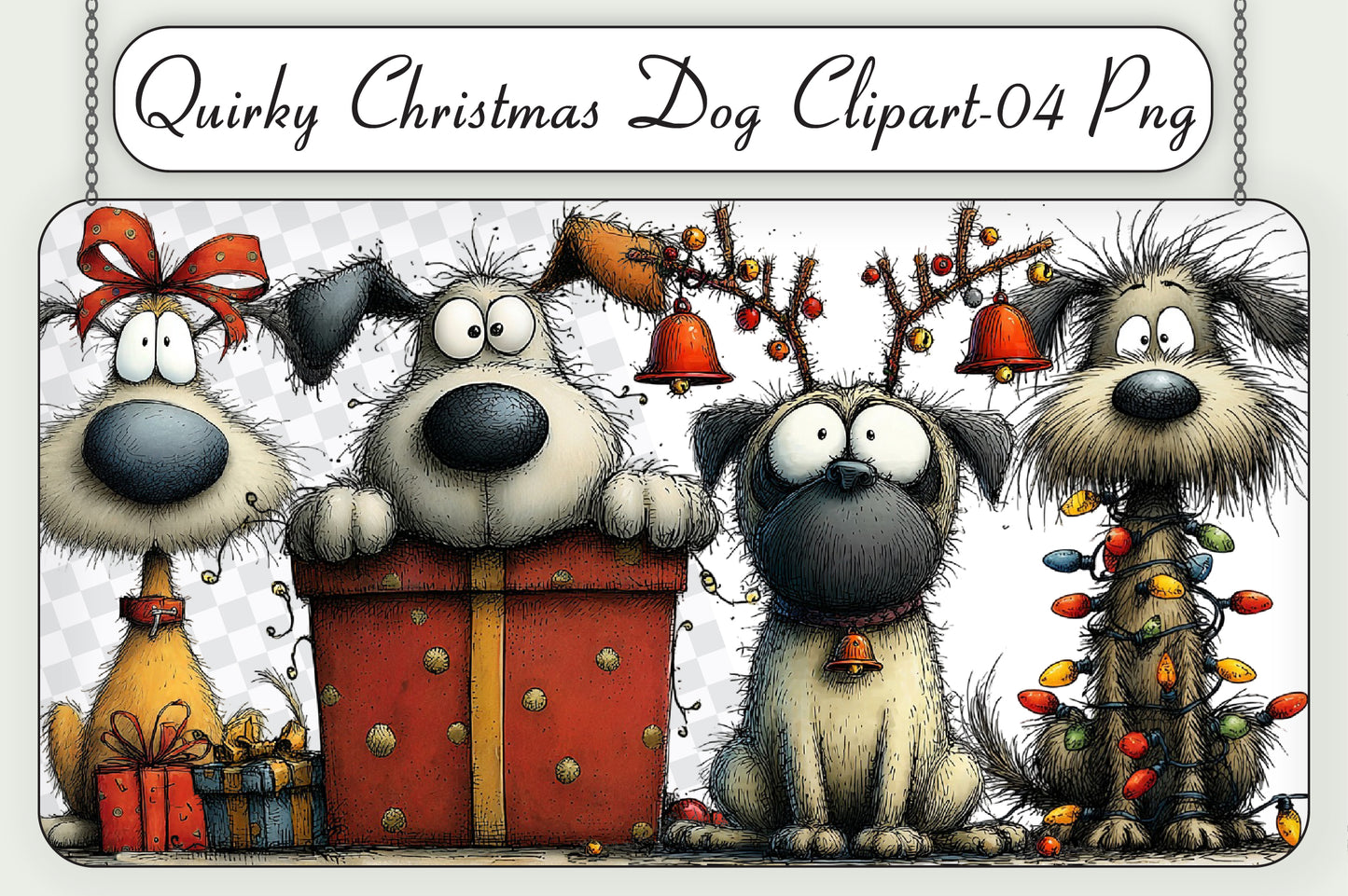 Quirky Christmas Dog Clipart PNG Bundle
