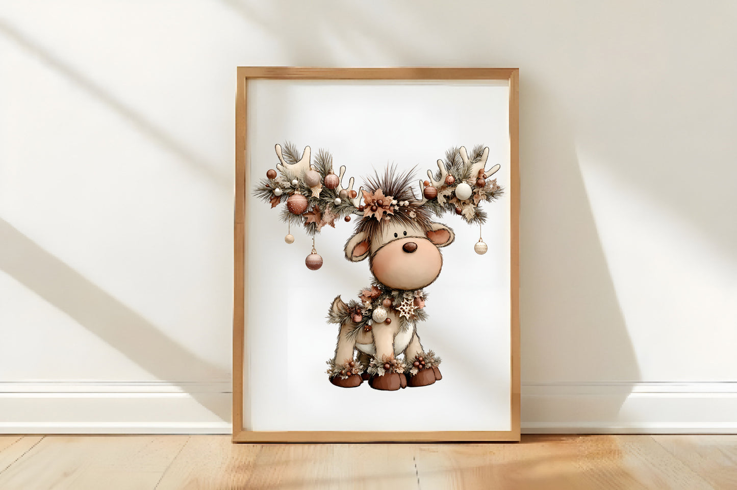Quirky Christmas Reindeer Clipart PNG Bundle | Cute Watercolor Funny Reindeer Holiday Clipart
