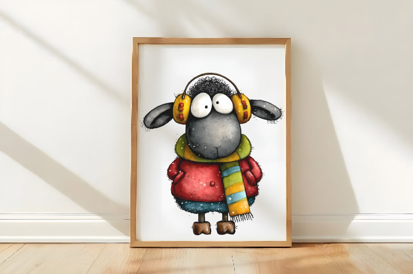 Quirky Funny Christmas Sheep Clipart PNG Bundle | Cute Watercolor Holiday Sheep Clipart | Festive Farmhouse Sheep PNG