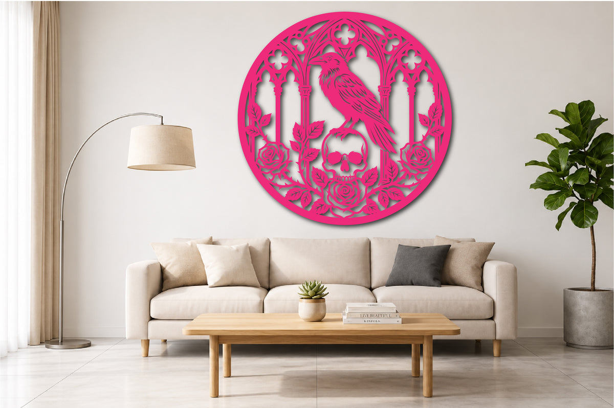Raven Skull Roses SVG DXF