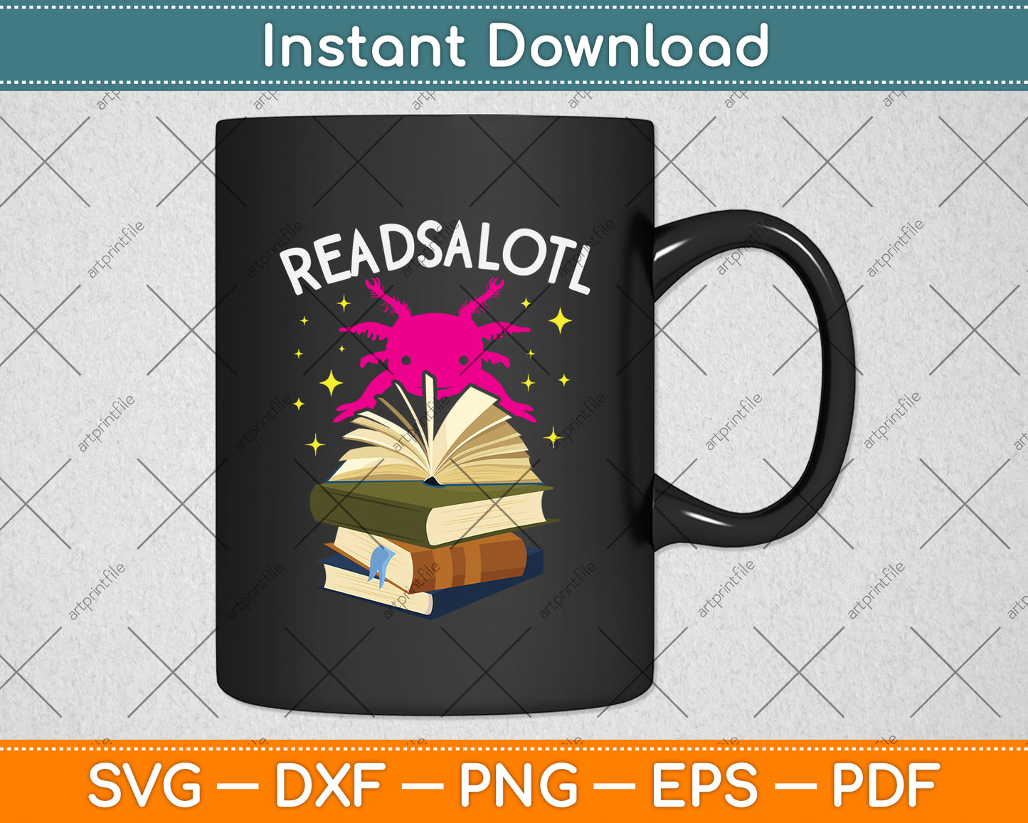 Readsalotl Reading Book Svg Digital Cutting File