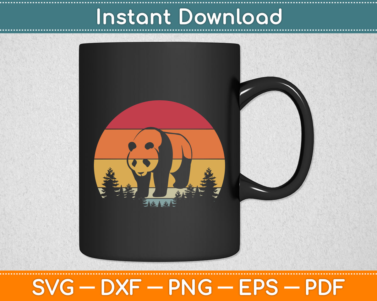 Red Panda Mammal Animal Lesser Panda Sunset Retro Vintage Svg Digital Cutting File