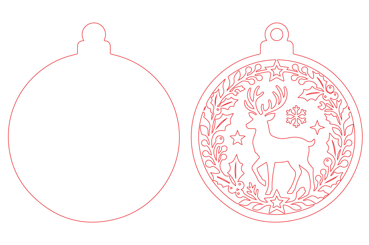 Reindeer Christmas Ornament SVG