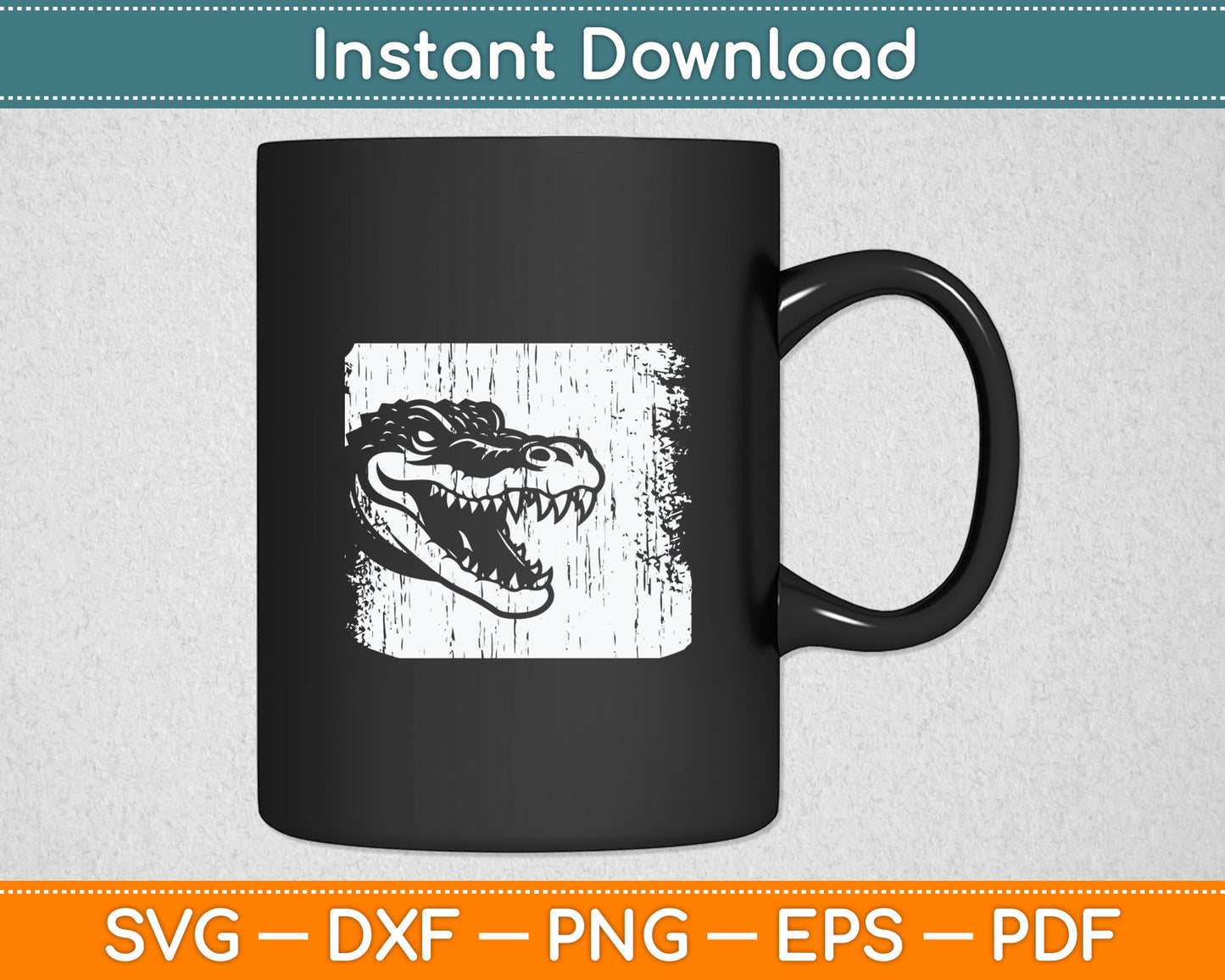 Vintage Retro Crocodile Svg Digital Cutting File