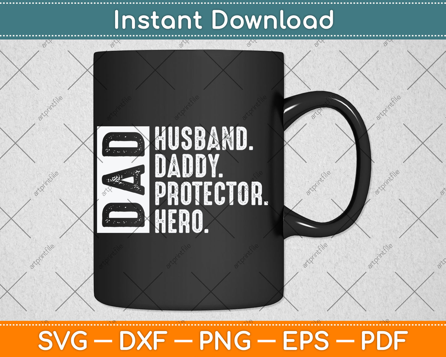 Retro Husband Father Hero Protector Legend Father Day Svg Design Digital Cutting File